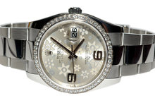 Rolex datejust men's watch flower dial date just