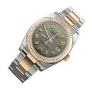 Rolex datejust two tone mens watch gray Arabic dial