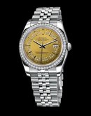 Rolex datejust stainless steel watch bezel diamond dial