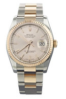 Rolex datejust two tone men's watch yellow gold