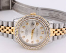Rolex datejust watch double row diamond bezel date just