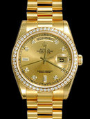 Rolex president Day Date watch for men's diamond bezel