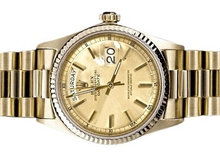 Rolex president watch day date model yellow gold men's