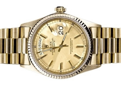 Rolex president watch day date model yellow gold men's