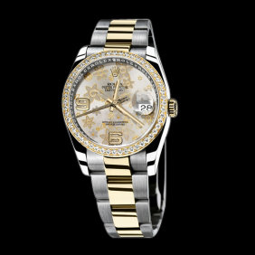 SS & gold ladies man rolex date just watch two tone