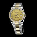 SS & gold ladies man rolex date series watch two tone