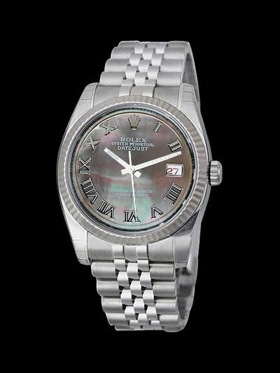 Stainless steel rolex date just watch gray roman dial
