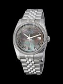 Stainless steel rolex date just watch gray roman dial