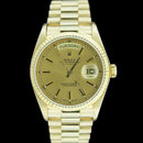 Stick dial men's rolex presidential watch yellow gold