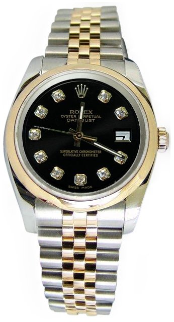 Two tone rolex date just watch diamond dial jubilee