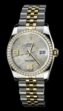 Women Gents rolex datejust jubilee bracelet watch two tone
