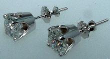 F VVS1 2 carats DIAMOND STUDS EARRINGS stud earring