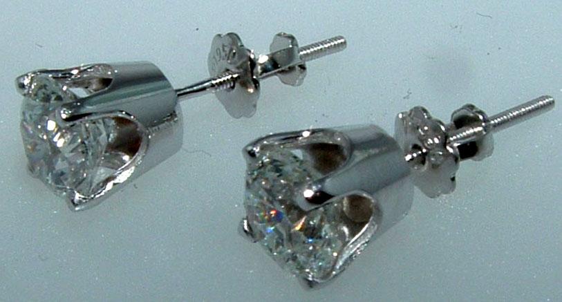 F VVS1 2 carats DIAMOND STUDS EARRINGS stud earring
