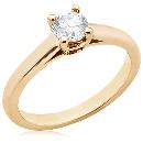 Diamonds 2.25 ct. solitaire yellow Gold ring new