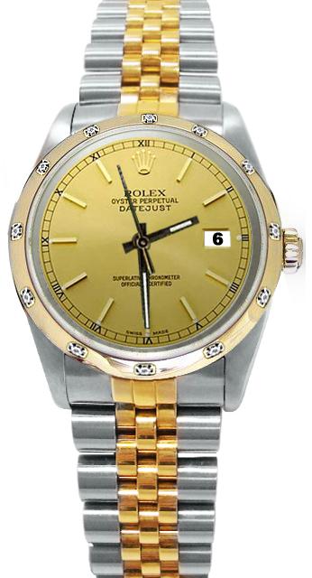 Bezel pearlmaster diamond rolex date just watch SS & gold jubilee bracelet