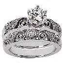 Diamond wedding band set F VVS1 diamonds 1.61 carats
