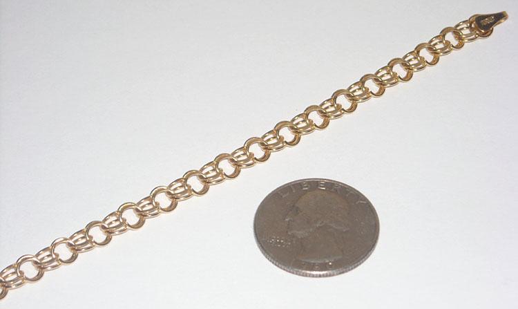 DOUBLE LINK yellow gold 14K bracelet bracelet new