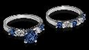 blue white 4.26 ct. diamonds engagement ring band set