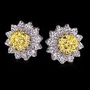Certified yellow diamonds 11 ct. jacket earrings studs