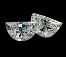 0.50 carat pair of half moon diamonds F VS1 half-moon