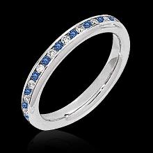 0.50 ct. blue diamonds eternity wedding band gold ring
