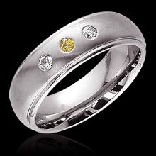 0.60 carat Yellow canary diamonds 3-stone BAND ring new