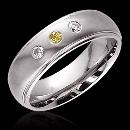 0.60 carat Yellow canary diamonds 3-stone BAND ring new