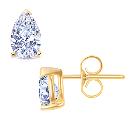 1 carat G VS1 diamond stud earring pair yellow gold diamond earring
