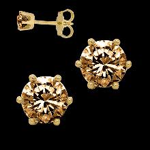 1 Carats Chocolate diamonds stud earrings pair brown earrings pair