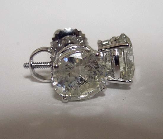 2 carats G VS1 DIAMOND STUDS EARRINGS Platinum earring new