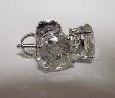 2 carats G VS1 DIAMOND STUDS EARRINGS Platinum earring new