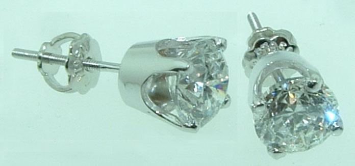 1.20 carats crown STUDS EARRINGS F VS1 new DIAMOND jewelry womens