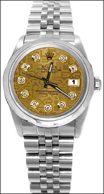 Champagne diamond dial SS jubilee rolex date just perpetual watch datejust
