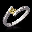 0.75 cts. Diamond solitaire ring yellow canary princess