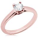 E VVS1 Diamonds 2.25 ct. solitaire Pink Gold ring new
