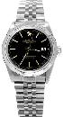 Black stick dial rolex date just watch SS jubilee bracelet perpetual datejust