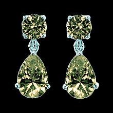 Cognac diamonds dangle earrings 2.50 carats fancy color