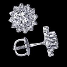 Diamond stud earrings 3.70 cts. Screw back ear ring