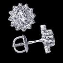 Diamond stud earrings 3.70 cts. Screw back ear ring