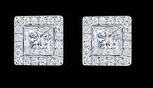 Diamond stud earrings 4.5 ct. Princess diamond ear ring