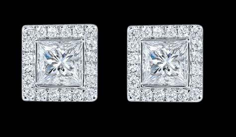 Diamond stud earrings 4.5 ct. Princess diamond ear ring