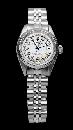 Fluted bezel ladies watch rolex datejust white double row diamond dial SS jubile
