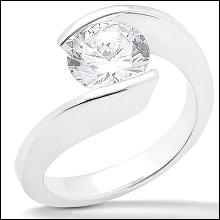 1 carat diamond solitaire ring white gold 14K engagement jewelry ring