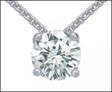 Huge round 4 carat diamond pendant jewelry white gold