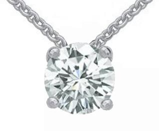 Huge round 4 carat diamond pendant jewelry white gold