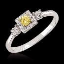 1 ct. engagement ring 3-stone Yellow canary diamonds
