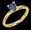 1 CT. BLUE DIAMOND Solitaire engagement ring yellow gold new