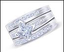 2 carat princess center diamond engagement ring white gold 14K new