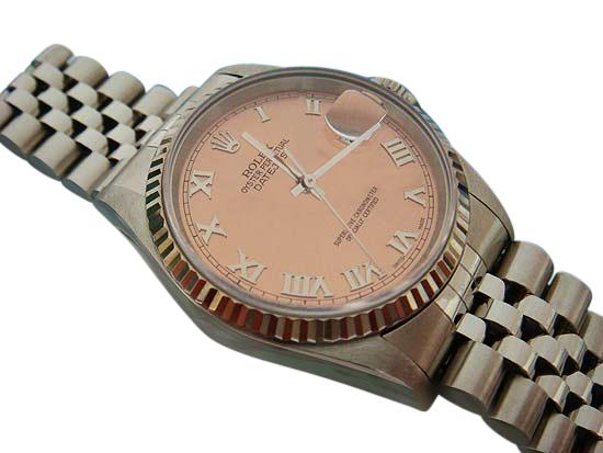 Bronze roman dial date just men's rolex datejust watch