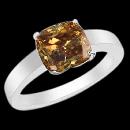 Brown cognac champagne Cushion center diamond 1 carat solitaire ring